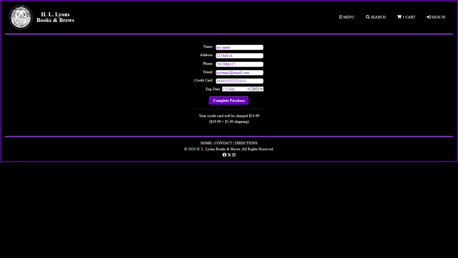 Checkout Page