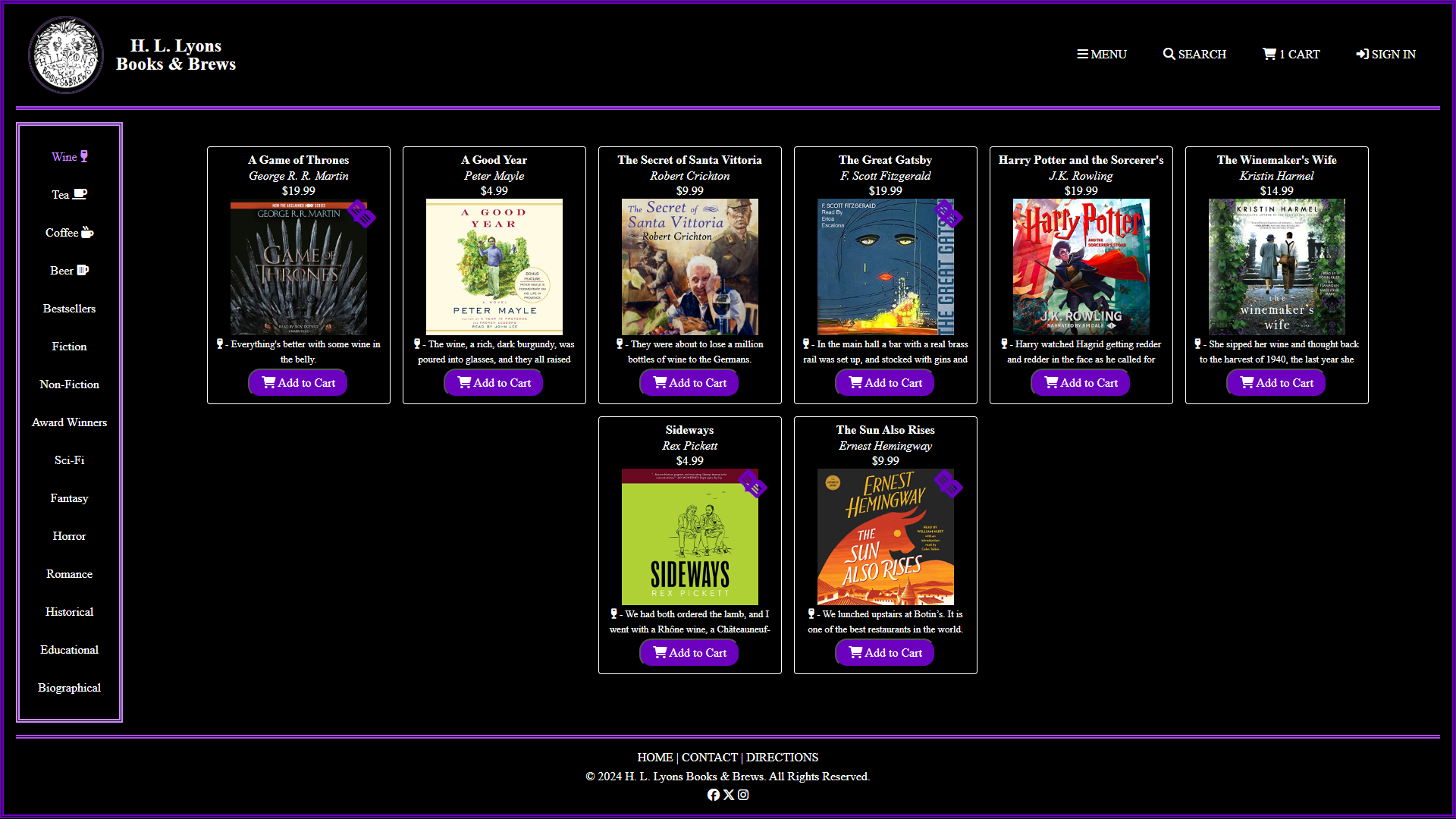 Categories Page