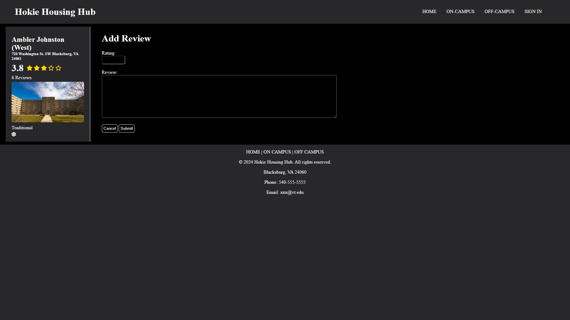 Add Review Page